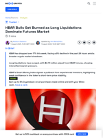 HBAR Price Plummets 17% as Long Liquidations Surge