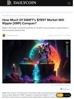 How Much Of SWIFT’s $155T Market Will Ripple (XRP) Conquer? - DailyCoin