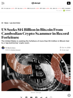 US Seeks $14 Billion in Bitcoin From Cambodian Crypto Scammer in Record Forfeiture - Decrypt
