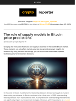 The role of supply models in Bitcoin price predictions