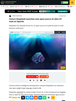 China’s DeepSeek launches new open-source AI after R1 took on OpenAI