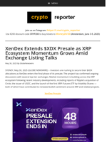 XenDex Extends $XDX Presale as XRP Ecosystem Momentum Grows Amid Exchange Listing Talks