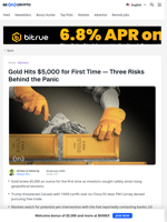 Gold Hits $5,000 for First Time — Three Risks Behind the Panic - BeInCrypto