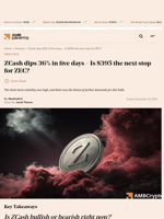 ZCash dips 36% in five days - Is $395 the next stop for ZEC? - AMBCrypto