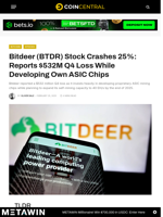 Bitdeer (BTDR) Stock Crashes 25%: Reports $532M Q4 Loss While Developing Own ASIC Chips - CoinCentral
