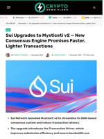 Sui Upgrades to Mysticeti v2 — New Consensus Engine Promises Faster, Lighter Transactions - Crypto News Flash