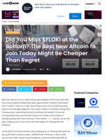 Did You Miss $FLOKI at the Bottom? The Best New Altcoin to Join Today Might Be Cheaper Than Regret | Live Bitcoin News