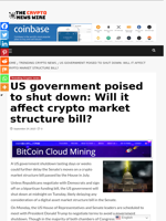 US government poised to shut down: Will it affect crypto market structure bill? - The Crypto News Wire