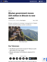 Bhutan government moves $59 million in Bitcoin to new wallet