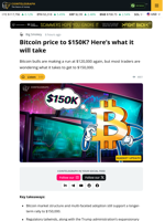 $150K Bitcoin Price Is What Traders Really Want, But When?