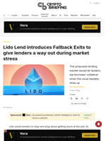 Lido Lend introduces Fallback Exits to give lenders a way out during market stress