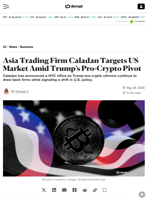 Asia Trading Firm Caladan Targets US Market Amid Trump’s Pro-Crypto Pivot - Decrypt