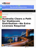 Australia Clears a Path for Stablecoin Distribution—No Extra Licenses Required - The Crypto News Wire