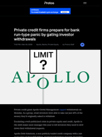 Private credit firms prepare for bank run-type panic by gating investor withdrawals