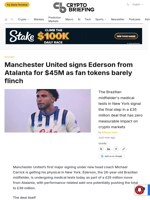 Manchester United signs Ederson from Atalanta for $45M as fan tokens barely flinch