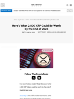 Here’s What 2,000 XRP Could Be Worth by the End of 2025