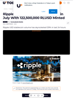 Ripple Stablecoin Supply Rockets in July With 122,500,000 RLUSD Minted