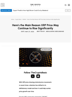 Here’s the Main Reason XRP Price May Continue to Rise Significantly
