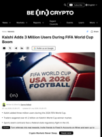 Kalshi Adds 3 Million Users During FIFA World Cup Boom