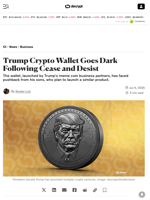 Trump Crypto Wallet Goes Dark Following Cease and Desist - Decrypt