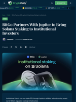BitGo Partners With Jupiter to Bring Solana Staking to Institutional Investors - Crypto Daily