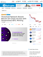 Threshold Network Boosts Bitcoin On-Chain Access with Streamlined tBTC Minting