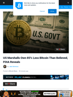 US Marshalls Owns 85% Less Bitcoin Than Believed: FOIA