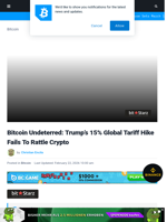 Bitcoin Unfazed: Trump’s 15% Global Tariff Hike Fails To Rattle Crypto