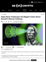 Adam Back Exposes Flaws in New Bitcoin Satoshi Theory