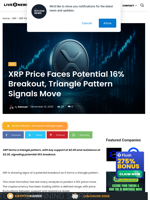 XRP Price Faces Potential 16% Breakout, Triangle Pattern Signals Move | Live Bitcoin News