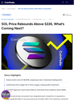 SOL Price Rebounds Above $226, What's Coming Next?