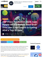 XRP Price Prediction 2025: Can Ripple Hit $10 Before Year End? This Low-Cap Crypto Is Eyeing ADA's Top 10 Spot | Live Bitcoin News