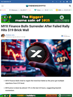 MYX Finance Bulls Surrender After Failed Rally Hits $19 Brick Wall - TheNewsCrypto