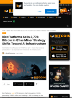 Riot Platforms (RIOT) Sells 3,778 Bitcoin In Q1