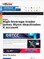 High-leverage trader James Wynn deactivates X account - The Crypto News Wire