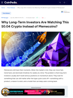 Why Long-Term Investors Are Watching This $0.04 Crypto Instead of Memecoins?