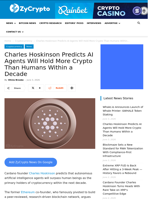Charles Hoskinson Predicts AI Agents Will Hold More Crypto Than Humans Within a Decade ⋆ ZyCrypto
