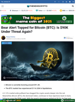 Bear Alert Topped for Bitcoin (BTC): Is $90K Under Threat Again?
