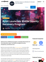 Bybit Launches $140M Bounty Recovery Program | Live Bitcoin News