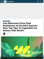 Can Ethereum Price Find Resistance At $2,410? Experts Give Top Tips To Capitalise On Solana This Week?