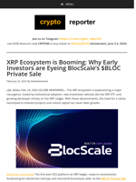 XRP Ecosystem is Booming: Why Early Investors are Eyeing BlocScale’s $BLOC Private Sale