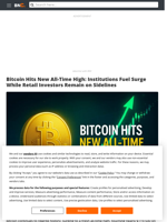 Bitcoin Hits New All-Time High: Institutions Fuel Surge While Retail Investors Remain on Sidelines - Brave New Coin