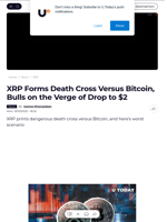 XRP Forms Death Cross Versus Bitcoin, Bulls on the Verge of Drop to $2 - U.Today