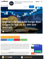 Digitap's ($TAP) $4M Surge: Best Crypto To Buy vs. $2 XRP and $140 SOL  | Live Bitcoin News
