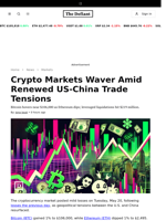 Crypto Markets Waver Amid Renewed US-China Trade Tensions - 