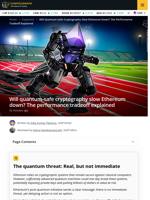 Ethereum Faces Speed vs Security Tradeoff With Quantum Shift