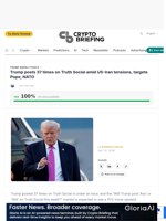 Trump posts 37 times on Truth Social amid US-Iran tensions, targets Pope, NATO