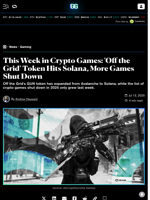This Week in Crypto Games: 'Off the Grid' Token Hits Solana, More Games Shut Down - Decrypt