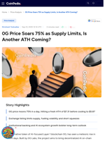 0G Price Soars 75% as Supply Limits, Is Another ATH Coming?