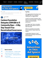 Cardano Foundation Delegates 220M ADA to 11 Community Reps